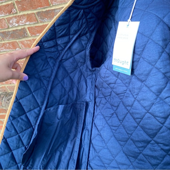 BNWT Thought Size 8 100% Organic Cotton Floral Paisley Print Open Jacket Trim - Picture 13 of 15